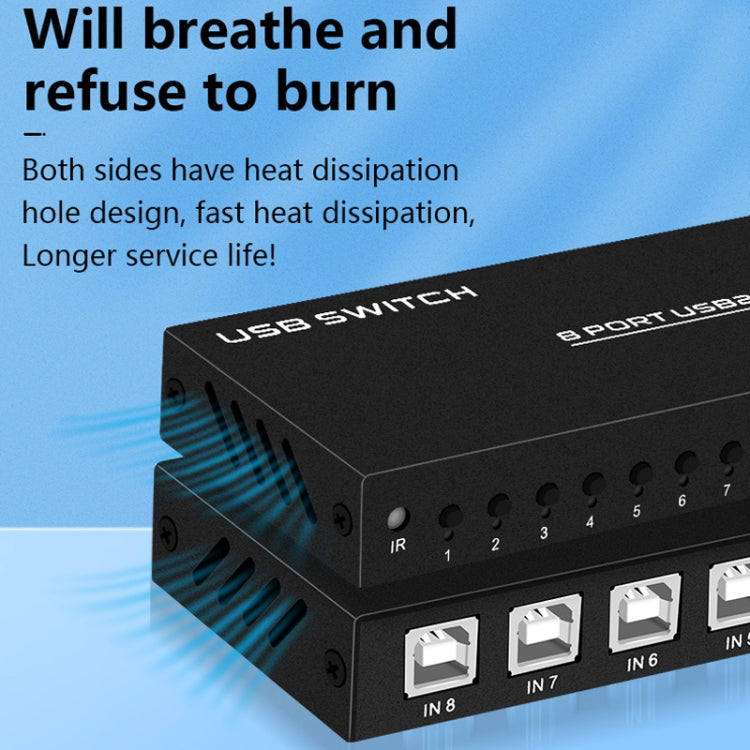 FJGEAR FJ-U804 8 In 4 Out USB2.0 Sharing Switch Extender - free shipping - PMC Jewellery - Order now!