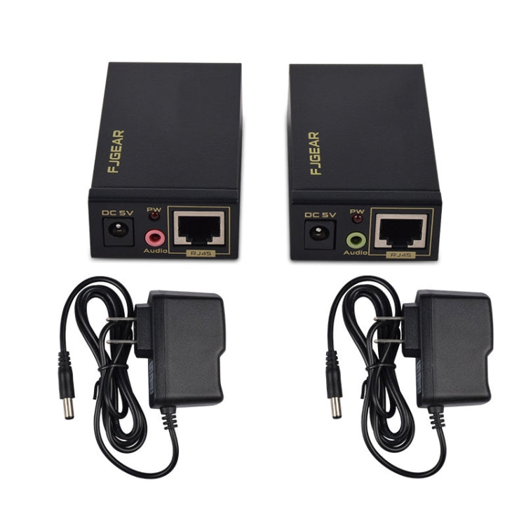 FJGEAR FJ-VEA100 2 In 1 Extender VGA To RJ45 Signal Single Cable Extension With Audio, EU Plug - VGA Extender by FJGEAR | Online Shopping South Africa | PMC Jewellery | Buy Now Pay Later Mobicred