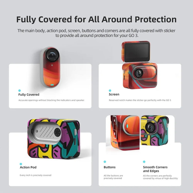 For Insta360 GO 3 AMagisn Body Sticker Protective Film Action Camera Accessories, Style: Graffiti - Protective Film & Stickers by aMagisn | Online Shopping South Africa | PMC Jewellery | Buy Now Pay Later Mobicred