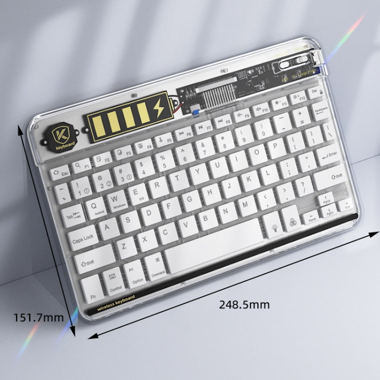Transparent Lighting Bluetooth Keyboard 10 Inch Wireless Silent Keypad(Black) - Universal Keyboard by PMC TechLife | Online Shopping South Africa | PMC TechLife
