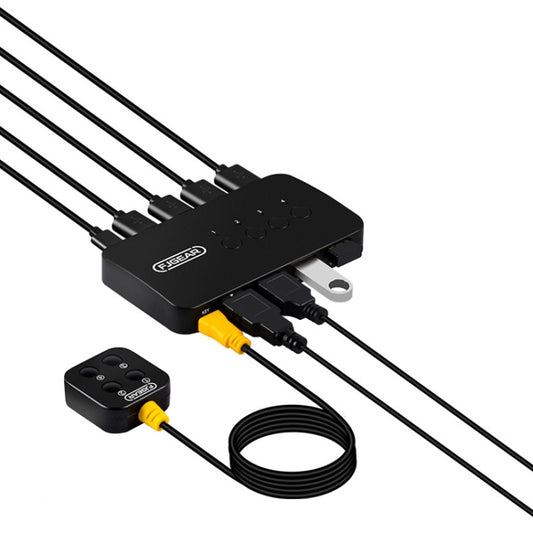 FJGEAR FJ-U404 USB2.0 4 In 4 Out Sharing Switcher With Controller - Switch by FJGEAR | Online Shopping South Africa | PMC Jewellery | Buy Now Pay Later Mobicred