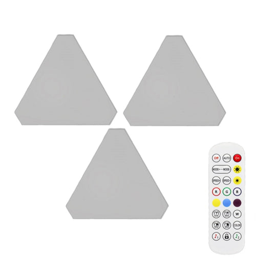 3pcs /Set Triangle Splicing Intelligent Sound Control Quantum Light Atmosphere Lighting With Remote Control, US Plug(Bluetooth Model) - Novelty Lighting by PMC Jewellery | Online Shopping South Africa | PMC Jewellery | Buy Now Pay Later Mobicred