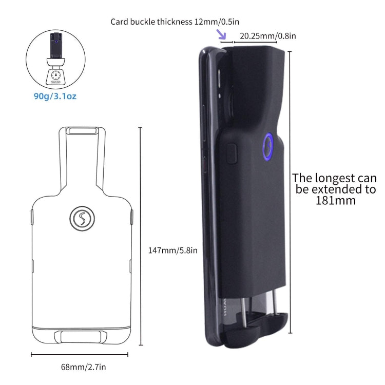 HC101D  2D Bluetooth Barcode Scanner Wireless Back Clip Phone Barcode Reader, Spec: Side - Barcode Scanner by PMC TechLife | Online Shopping South Africa | PMC TechLife