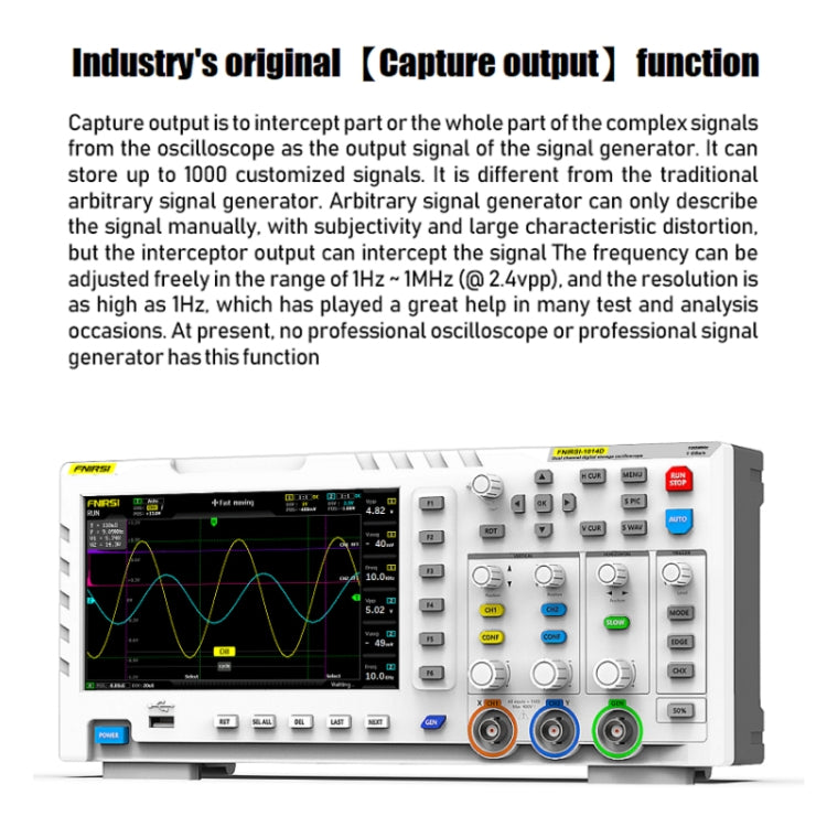 FNIRSI 2 In 1 Dual-Channel 100M Bandwidth Digital Oscilloscope 1GS Sampling Signal Generator, EU Plug 1014D +P4100 Probe - Digital Multimeter by FNIRSI | Online Shopping South Africa | PMC Jewellery | Buy Now Pay Later Mobicred