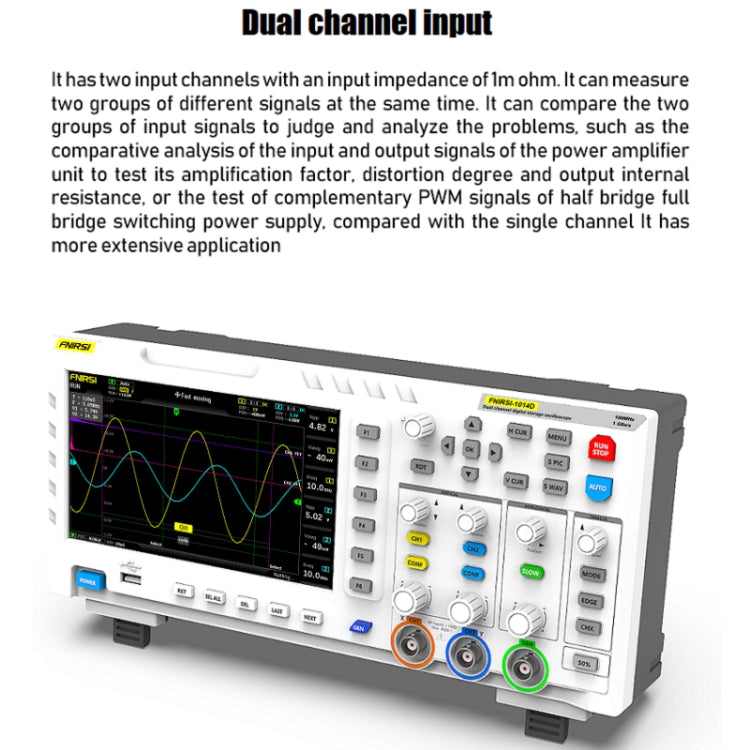 FNIRSI 2 In 1 Dual-Channel 100M Bandwidth Digital Oscilloscope 1GS Sampling Signal Generator, EU Plug 1014D - Digital Multimeter by FNIRSI | Online Shopping South Africa | PMC Jewellery | Buy Now Pay Later Mobicred