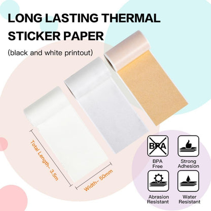 For Phomemo M02 / M02S / M02Pro 3rolls /Pack Transparent / Translucent / Gold Powder Black Letter Thermal Label Printing Paper - Printer Accessories by Phomemo | Online Shopping South Africa | PMC Jewellery | Buy Now Pay Later Mobicred