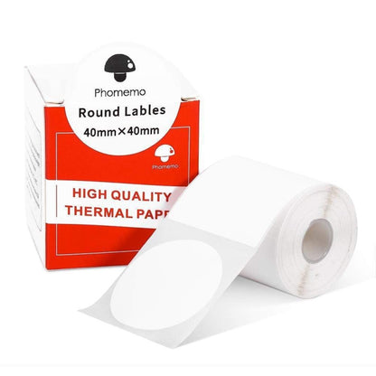 For Phomemo M110 / M200 180pcs /Roll 40x40mm Round Self-Adhesive Thermal Labels - Printer Accessories by Phomemo | Online Shopping South Africa | PMC Jewellery