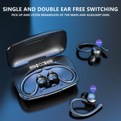 TWS Ear-Mounted LED Digital Display Noise Reduction Bluetooth Earphones With Power Bank Function(Black) - TWS Earphone by PMC Jewellery | Online Shopping South Africa | PMC Jewellery | Buy Now Pay Later Mobicred