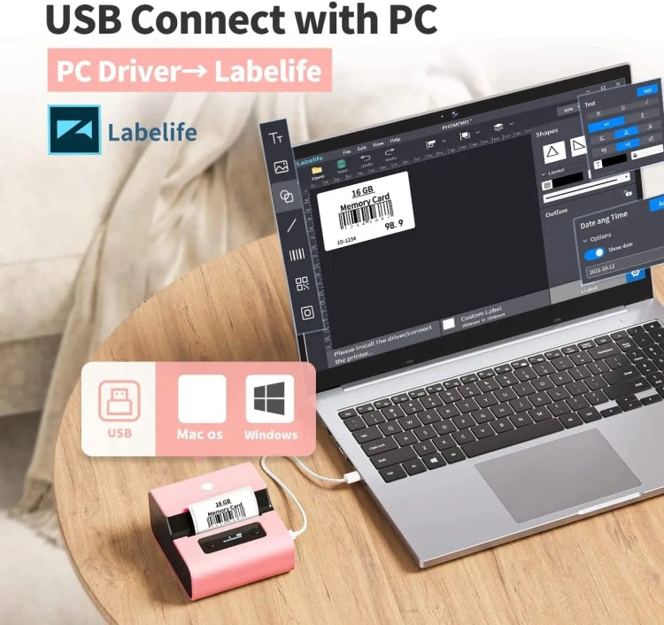 Phomemo M221 Thermal Wireless Label Printer Barcode Bluetooth Label Maker(Pink) - free shipping - PMC TechLife - Order now!