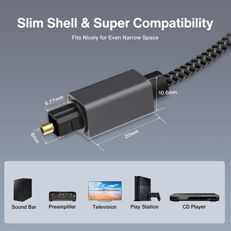 15m Digital Optical Audio Output/Input Cable Compatible With SPDIF5.1/7.1 OD5.0MM(Gray) - Audio Optical Cables by PMC Jewellery | Online Shopping South Africa | PMC Jewellery | Buy Now Pay Later Mobicred