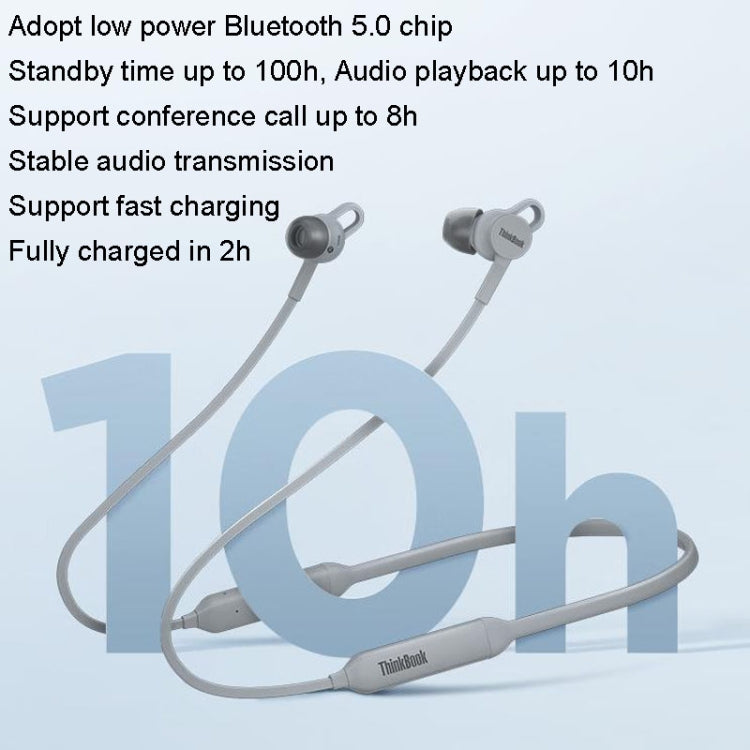 Lenovo ThinkBook UC100 Neckband Dual Wireless Bluetooth Earphone Cell Phone Computer Simultaneous Connection - Neck-mounted Earphone by Lenovo | Online Shopping South Africa | PMC Jewellery