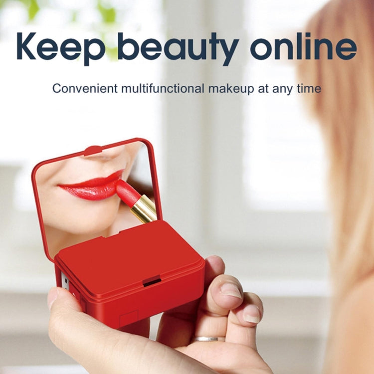 5-In-1 Telescopic Multifunctional Charging Cable Phone Bracket Function With Makeup Mirror(Pink) - Multifunction Cable by PMC Jewellery | Online Shopping South Africa | PMC Jewellery | Buy Now Pay Later Mobicred