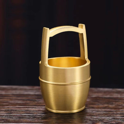 Bucket of Gold Brass Office Entrance Feng Shui Mini Ornament(Yellow) - Ornaments by PMC Jewellery | Online Shopping South Africa | PMC Jewellery