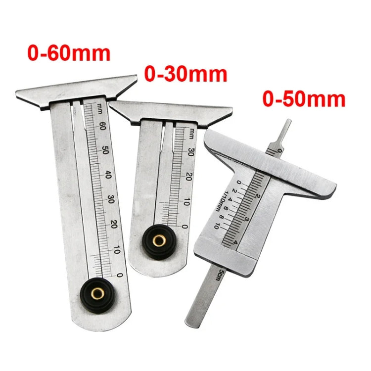 0-50mm Stainless Steel Tire Tread Vernier Depth Gauge - Electronic Test by PMC Jewellery | Online Shopping South Africa | PMC Jewellery | Buy Now Pay Later Mobicred