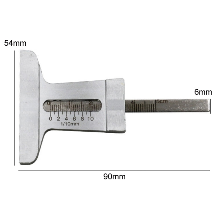 0-50mm Stainless Steel Tire Tread Vernier Depth Gauge - Electronic Test by PMC Jewellery | Online Shopping South Africa | PMC Jewellery | Buy Now Pay Later Mobicred