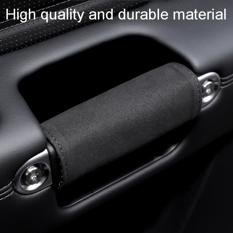 1pair Car Door Handle Decorative Anti-Scratch Cover Car Slippery Leather Inner Door Handle Protective Cover(Black) - Car Interior Mouldings by PMC TechLife | Online Shopping South Africa | PMC TechLife | Buy Now Pay Later Mobicred
