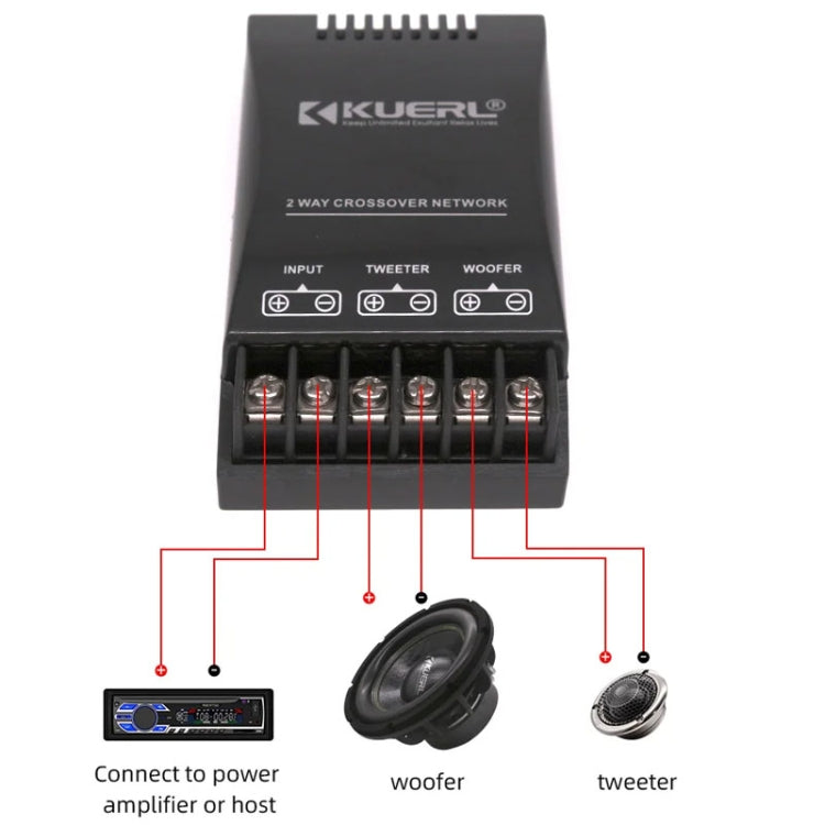 KUERL 2 Way Car Audio Frequency Divider Stereo Car Speaker Crossover Filter - free shipping - PMC TechLife - Order now!