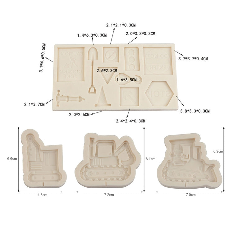 Cartoon Construction Site Tools Engineering Car Cake Decoration Molds, Specification: MK-3055 (Light Gray) - Food Molds by PMC TechLife | Online Shopping South Africa | PMC TechLife