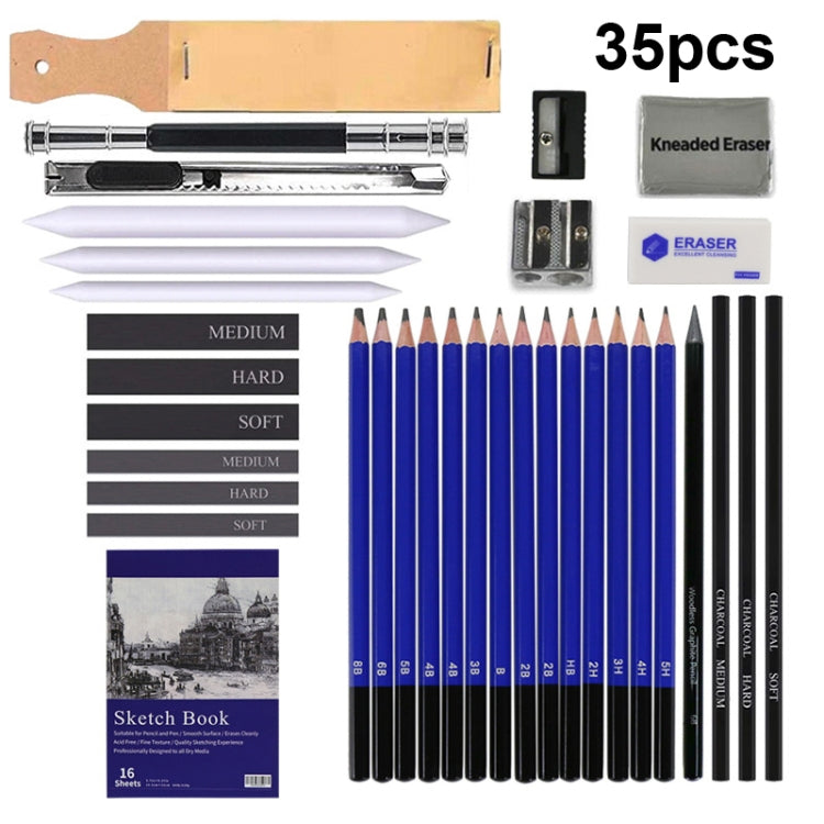 35-in-1 Painting Sketch Pencil Set Professional Drawing Tools(5H-8B) - Art Supplies by PMC TechLife | Online Shopping South Africa | PMC TechLife