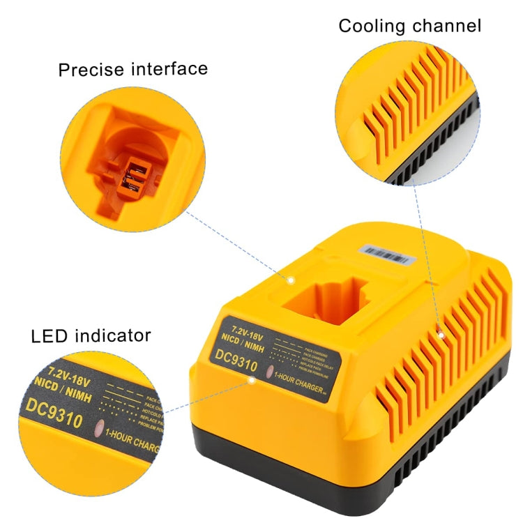 DCB9310 Fast Battery Charger for Dewalt 7.2V-18V XRP NI-CD NI-MH Battery, Plug: UK - Electric Saws & Accessories by PMC Jewellery | Online Shopping South Africa | PMC Jewellery