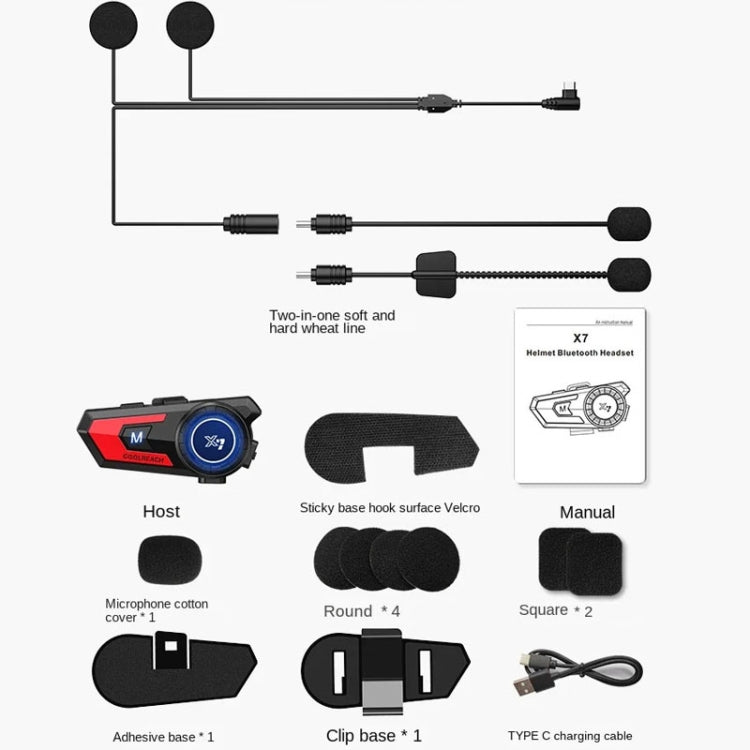 X7 Motorcycle Helmet Bluetooth Headset Riding Navigation Listening Song Soft Hard Wheat(Blue) - Motorcycle Walkie Talkie by PMC TechLife | Online Shopping South Africa | PMC TechLife | Buy Now Pay Later Mobicred