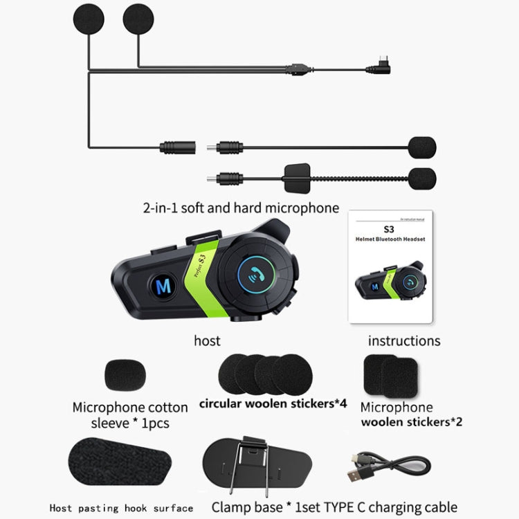S3 Motorcycle Helmet Bluetooth Headset For Full and Half Helmets(Silver) - Motorcycle Walkie Talkie by PMC TechLife | Online Shopping South Africa | PMC TechLife | Buy Now Pay Later Mobicred