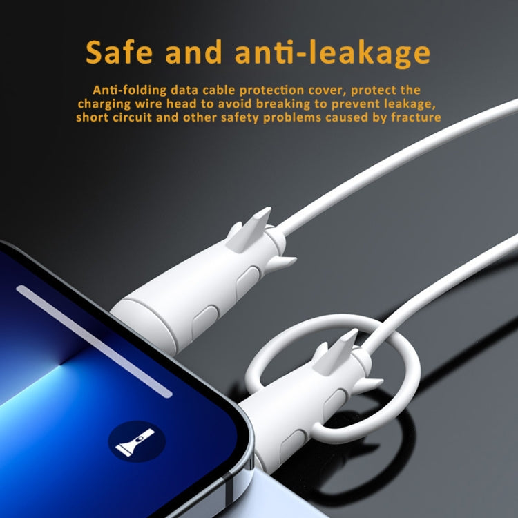 Data Line Protector For IPhone USB Type-C Charger Wire Winder Protection, Spec: Small Head Band +USB Head White - Cable Organizer by PMC Jewellery | Online Shopping South Africa | PMC Jewellery | Buy Now Pay Later Mobicred