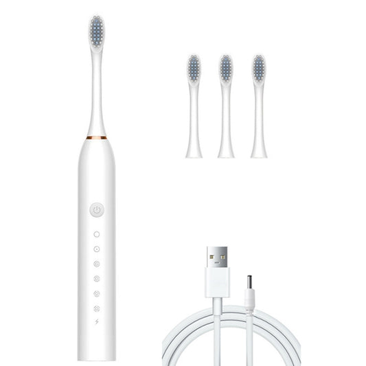 Rechargeable Ultrasonic Soft Bristle Electrical Toothbrushes Flosser 6 Gear With 4 Brushes(White) - Toothbrushes by PMC Jewellery | Online Shopping South Africa | PMC Jewellery | Buy Now Pay Later Mobicred