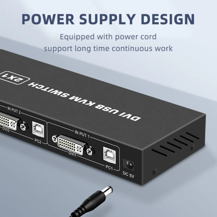 4K DVI USB KVM Switch DVI 2 In 1 Out Adapter Two Computer Shared Switcher Hub(Black) - Switch by PMC Jewellery | Online Shopping South Africa | PMC Jewellery | Buy Now Pay Later Mobicred