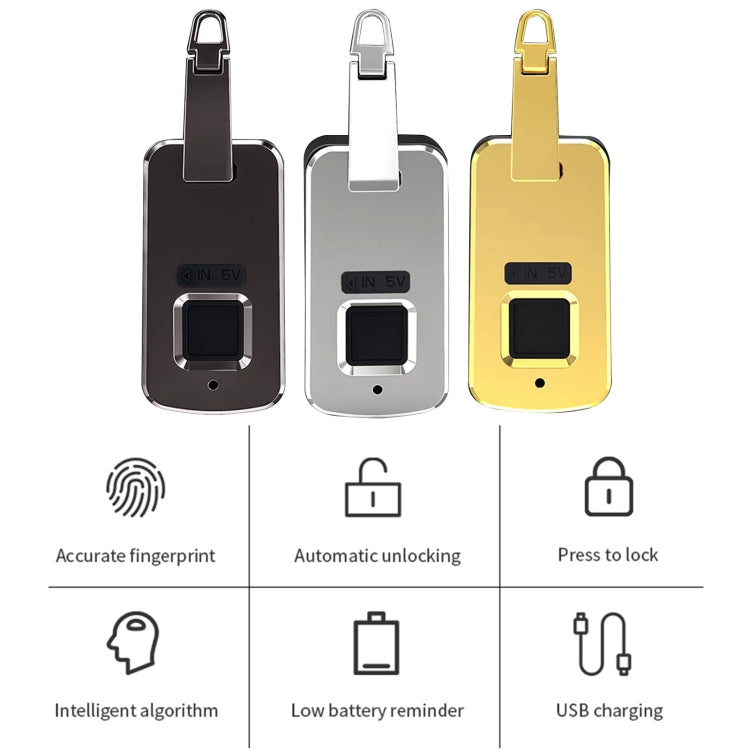 Embedded Luggage Fingerprint Lock USB Charging Super Long Standby Smart Lock(White) - Padlocks by PMC Jewellery | Online Shopping South Africa | PMC Jewellery