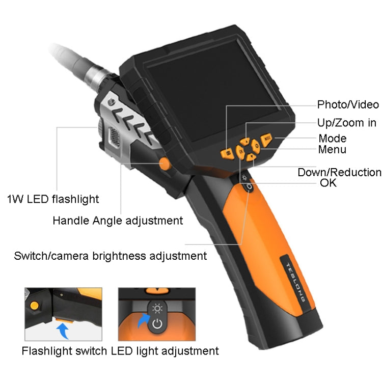 Teslong NTS300 5.5mm-3M  Dual Lens Waterproof 5 Inch HD Industrial Borescope Auto Repair Tools -  by Teslong | Online Shopping South Africa | PMC Jewellery | Buy Now Pay Later Mobicred