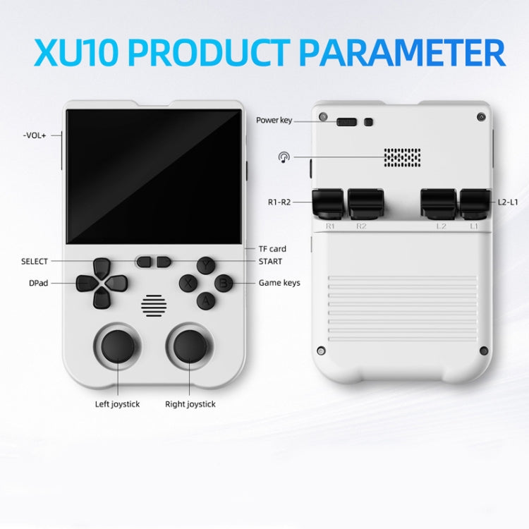 AMPOWN XU10 Handheld Game Console 3.5-Inch IPS Screen Linux System Portable Video Arcade 128G(White) - Pocket Console by AMPOWN | Online Shopping South Africa | PMC Jewellery | Buy Now Pay Later Mobicred