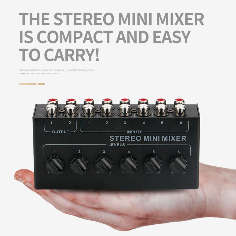 Audio Stereo Hub 6-Channel Passive Mixer Controller(CX600) - Live Sound Effects Processors by PMC Jewellery | Online Shopping South Africa | PMC Jewellery | Buy Now Pay Later Mobicred