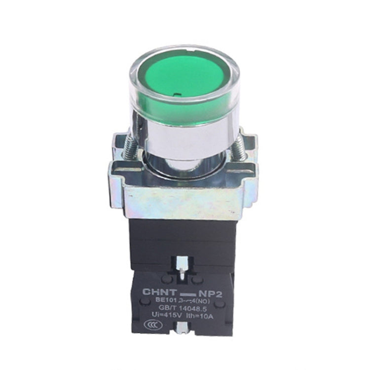 CHINT NP2-BW3362/220V 1 NC Pushbutton Switches With LED Light Silver Alloy Contact Push Button (Green) - Car Switches by PMC TechLife | Online Shopping South Africa | PMC TechLife | Buy Now Pay Later Mobicred
