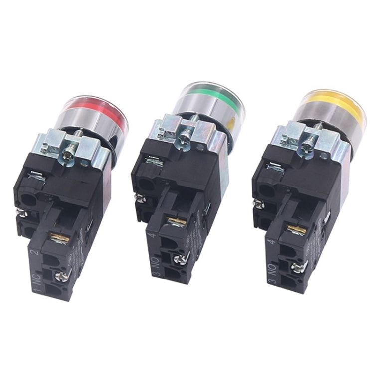 CHINT NP2-BW3563/24V 2 NO Pushbutton Switches With LED Light Silver Alloy Contact Push Button - Car Switches by CHINT | Online Shopping South Africa | PMC Jewellery | Buy Now Pay Later Mobicred