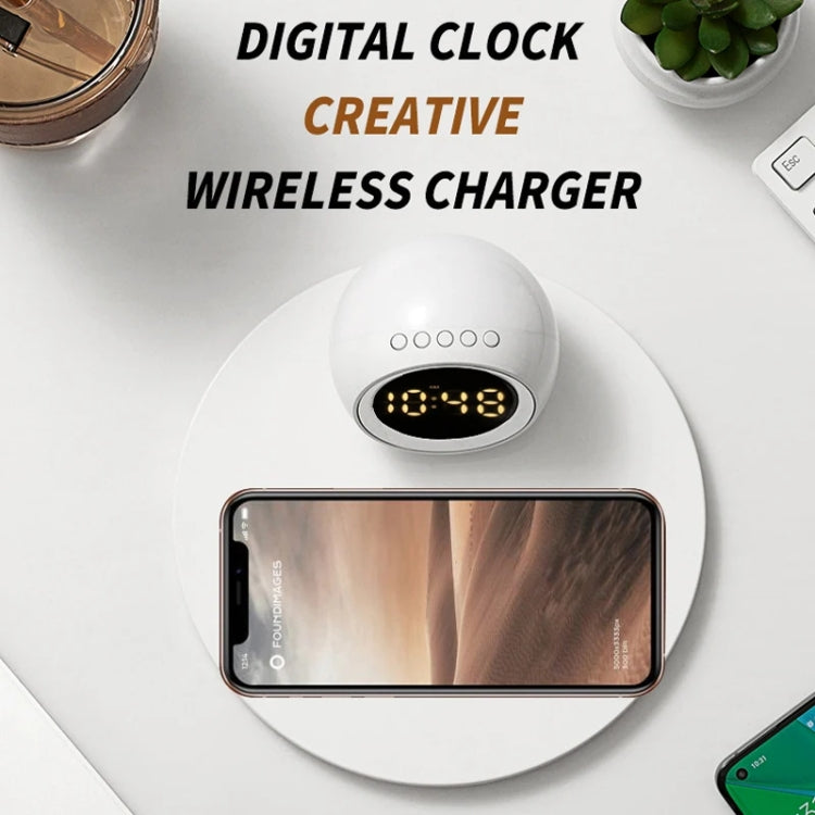 K22T 15W Multifunctional Rotatable Clock Night Light Wireless Fast Charger, Color: White - Wireless Charger by PMC Jewellery | Online Shopping South Africa | PMC Jewellery | Buy Now Pay Later Mobicred