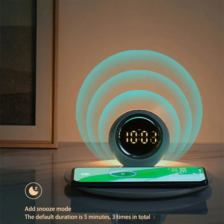 K22T 15W Multifunctional Rotatable Clock Night Light Wireless Fast Charger, Color: Wheat-color - Wireless Charger by PMC Jewellery | Online Shopping South Africa | PMC Jewellery | Buy Now Pay Later Mobicred