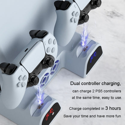 DOBE For PS5 Gamepad Multi-Function Dual Charger Cooling Fan Base With Disk Organizer(Black) - Charger & Power by DOBE | Online Shopping South Africa | PMC Jewellery | Buy Now Pay Later Mobicred