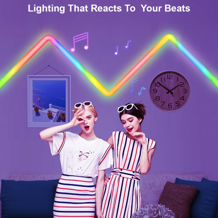 4pcs+3 Corners Bluetooth 12V RGBIC Splicing Wall Light Intelligent Remote Control Indoor Decorative Ambient Lights(UK Plug) - Novelty Lighting by PMC TechLife | Online Shopping South Africa | PMC TechLife | Buy Now Pay Later Mobicred