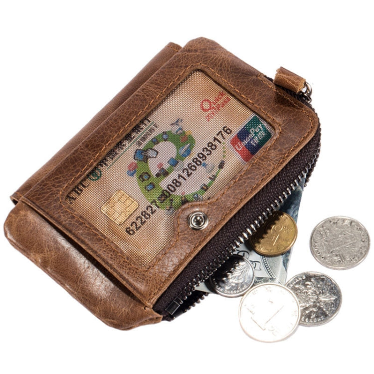 BULL CAPTAIN 01 RFID Anti-theft Multifunctional Cowhide Vertical Detachable Men Wallet(Coffee) - Antimagnetic RFID Package by BULL CAPTAIN | Online Shopping South Africa | PMC Jewellery