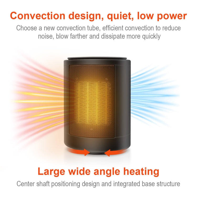 Cylindrical Ceramic Heating Warmer Quick Heat Mini Electric Heater EU Plug(Black) - Electric Heaters by PMC TechLife | Online Shopping South Africa | PMC TechLife | Buy Now Pay Later Mobicred
