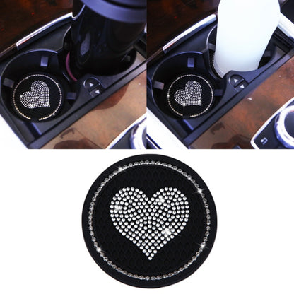 Car Round Love Diamond Honeycomb Anti-slip Coaster(Black) - Car Drink Holders by PMC Jewellery | Online Shopping South Africa | PMC Jewellery | Buy Now Pay Later Mobicred