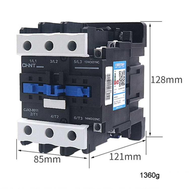 CHNT CJX2-8011 80A 220V Silver Alloy Contacts Multi-Purpose Single-Phase AC Contactor - Relays by CHNT | Online Shopping South Africa | PMC Jewellery | Buy Now Pay Later Mobicred