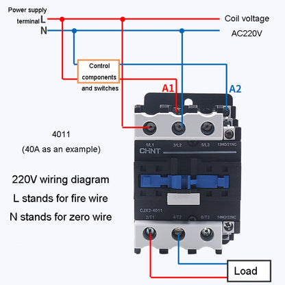 CHNT CJX2-3201 32A 220V Silver Alloy Contacts Multi-Purpose Single-Phase AC Contactor - Relays by CHNT | Online Shopping South Africa | PMC Jewellery | Buy Now Pay Later Mobicred