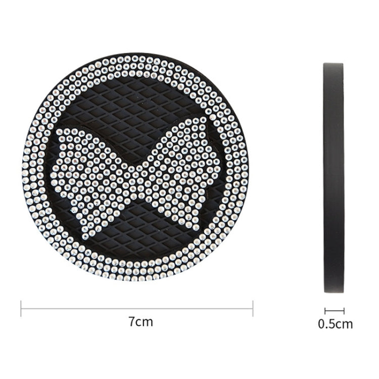 Car Multifunctional Anti-slip Coaster with Diamond Bow Crystal(White) - Car Drink Holders by PMC TechLife | Online Shopping South Africa | PMC TechLife | Buy Now Pay Later Mobicred