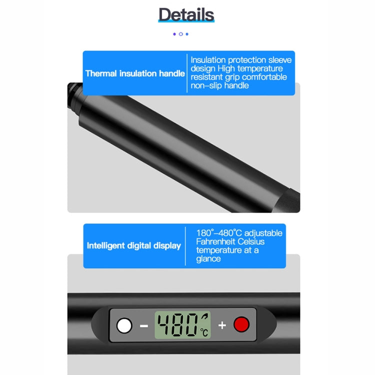 10pcs/ Set 80W Internal Heating Welding Digital Display Soldering Iron Temperature Adjustment Set, Model: Red US Plug - Electric Soldering Iron by PMc TechLife | Online Shopping South Africa | PMc TechLife | Buy Now Pay Later Mobicred