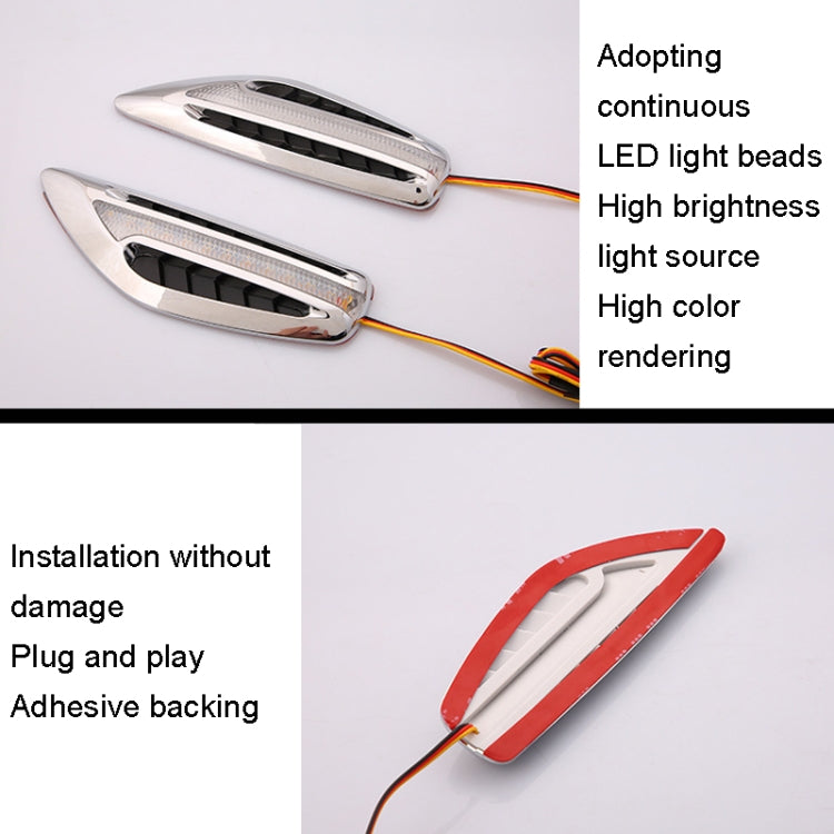 2pcs Car Fender Blade Dynamic Side Marker Lights 12V LED High Bright Daytime Running Lights(White) - Running Lights by PMC TechLife | Online Shopping South Africa | PMC TechLife | Buy Now Pay Later Mobicred