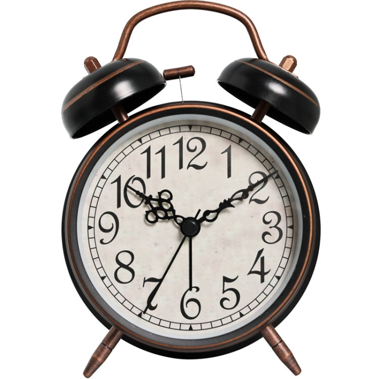 4.5 Inch Electroplated Metal Ring Bell Alarm Clock Quartz Clock With Night Light ?, Style: Black C - Novelty Clock by PMc TechLife | Online Shopping South Africa | PMc TechLife | Buy Now Pay Later Mobicred