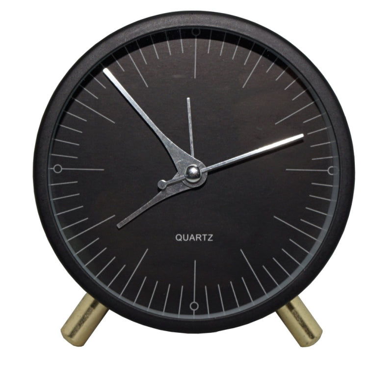 Metal Quartz Alarm Clock Simple Silent Desktop Round Pointer Living Room Clock(Black) - Novelty Clock by PMc TechLife | Online Shopping South Africa | PMc TechLife | Buy Now Pay Later Mobicred
