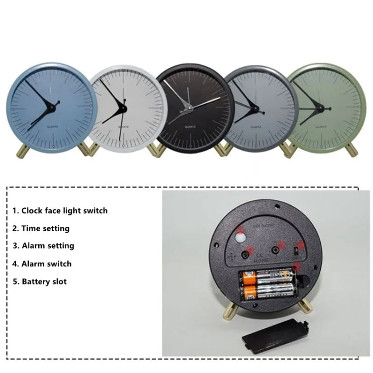 Metal Quartz Alarm Clock Simple Silent Desktop Round Pointer Living Room Clock(Green) - free shipping - PMc TechLife - Order now!